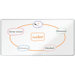 Pizarra NOBO Premium Plus melamina 2400x1200mm, blanco