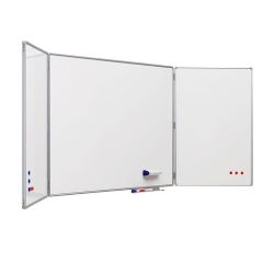 Pizarra Tríptica Acero Vitrificado 120 x 400 cm.