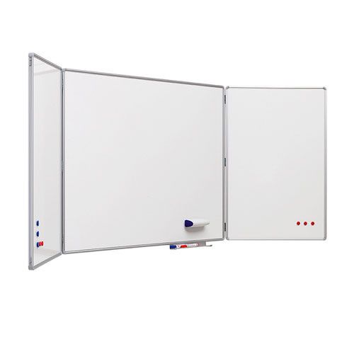 Pizarra Tríptica Acero Vitrificado 120 x 400 cm.
