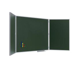 Pizarra Tríptica Verde Acero Vitrificado 90 x 240 cm