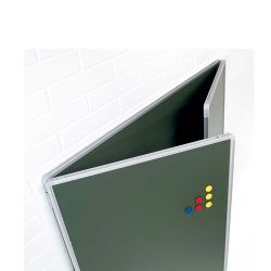 Pizarra Tríptica Verde Acero Vitrificado 90 x 240 cm