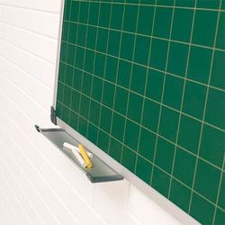 Pizarra verde Cuadriculada mural de Acero Vitrificado 120x300 cm