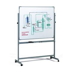 Pizarra volteable 2 superficies.Una estratificada y la otra de acero vitrificado 122x150 cm