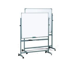 Pizarra volteable con 2 superficies blancas de acero lacado de 90x120 cm