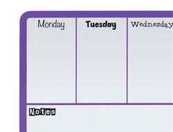 Planificador semanal nobo magnetico color violeta 140x360 mm
