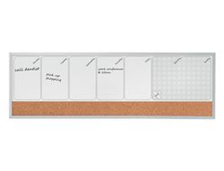 Planificador semanal nobo magnetico + tablero corcho horizontal con marco de aluminio 585x190 mm