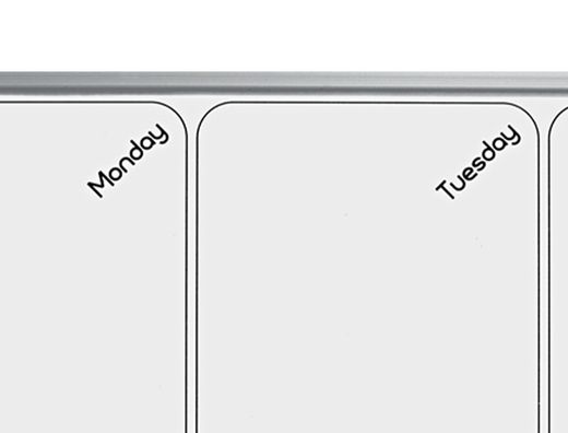 Planificador semanal nobo magnetico + tablero corcho horizontal con marco de aluminio 585x190 mm