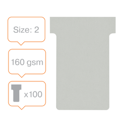 Planning: Fichas T NOBO (estuche 100) tamaño 2, gris
