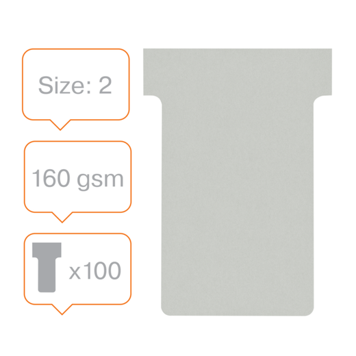 Planning: Fichas T NOBO (estuche 100) tamaño 2, gris