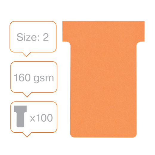 Planning: Fichas T NOBO (estuche 100) tamaño 2, naranja
