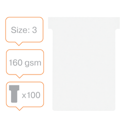 Planning: Fichas T NOBO (estuche 100) tamaño 3, blanco