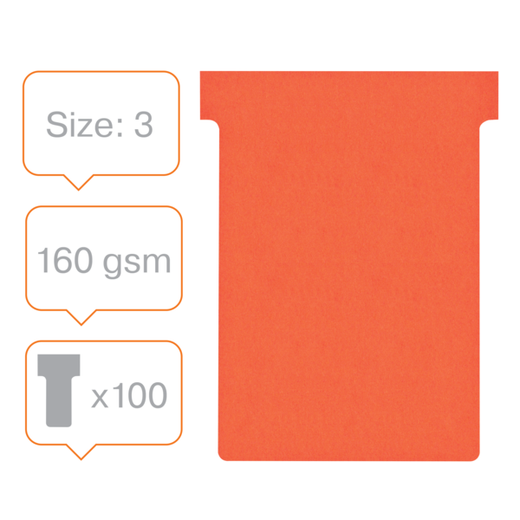 Planning: Fichas T NOBO (estuche 100) tamaño 3, rojo