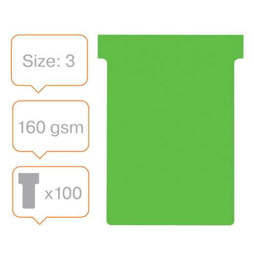 Planning: Fichas T NOBO (estuche 100) tamaño 3, verde