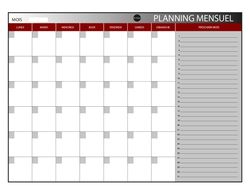 Planning magnetico bi-office mensual lacado marco aluminio rotulable 60x45 cm