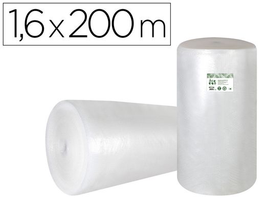 Plastico burbuja liderpapel ecouse 1.60x200m 30% de plastico reciclado