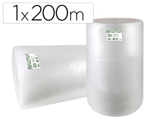 Plastico burbuja liderpapel ecouse 1x200m 30% de plastico reciclado