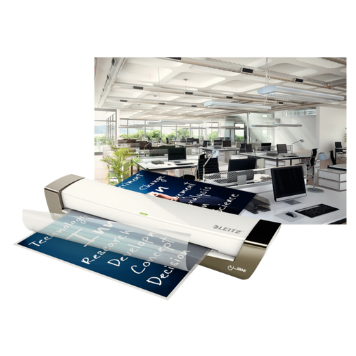 Plastificadora iLAM Office DIN A3, plata/blanco