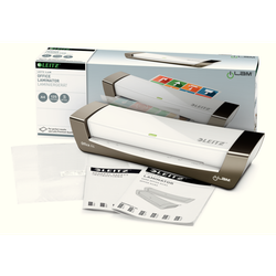 Plastificadora iLAM Office DIN A4, plata/blanco