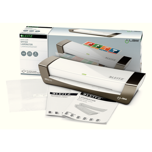 Plastificadora iLAM Office DIN A4, plata/blanco