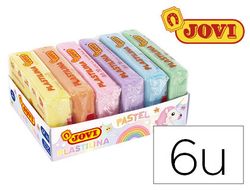 Plastilina jovi 70 surtida tamaño pequeño colores pastel surtidos caja de 6 unidades 50 g