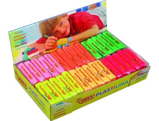 Plastilina jovi 70f tamaño pequeño caja de 30 unidades colores fluorescentes