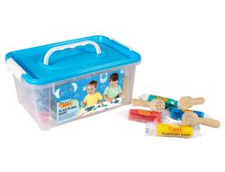 Plastilina jovi my first baby super blanda 38 g baul con 20 unidades colores surtidos + 9 sellos madera surtidos