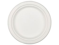 Plato de fibra natural nupik biodegradable blanco 17 cm de diametro apto microondas paquete de 50 unidades