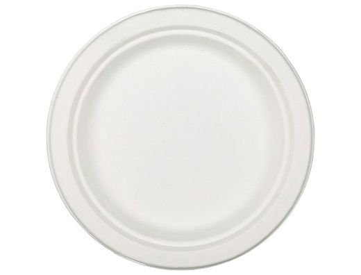 Plato de fibra natural nupik biodegradable blanco 17 cm de diametro apto microondas paquete de 50 unidades