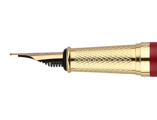 Pluma belius soiree aluminio color art deco granate y dorado tinta azul caja de diseño