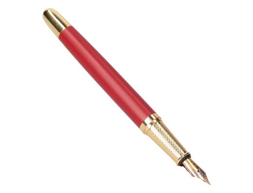 Pluma belius soiree aluminio color art deco granate y dorado tinta azul caja de diseño