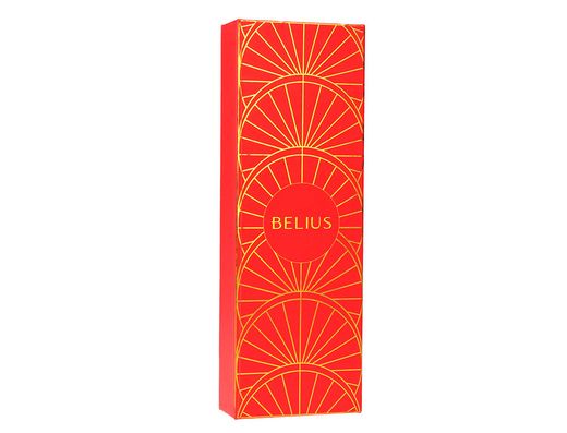 Pluma belius soiree aluminio color art deco granate y dorado tinta azul caja de diseño