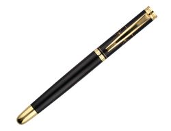 Pluma belius soiree aluminio color art deco negro y dorado tinta azul caja de diseño