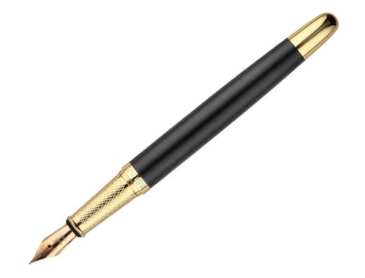 Pluma belius soiree aluminio color art deco negro y dorado tinta azul caja de diseño