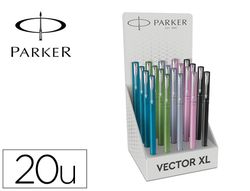 Pluma parker vector xl plumin f expositor de 20 unidades colores surtidos