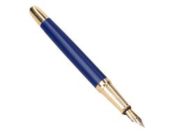 Pluma y estuche belius soiree color art deco azul marino y dorado tinta azul caja de diseño