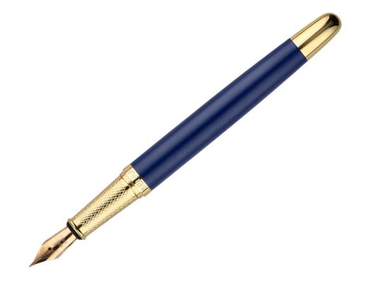 Pluma y estuche belius soiree color art deco azul marino y dorado tinta azul caja de diseño