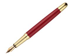 Pluma y estuche belius soiree color art deco granate y dorado tinta azul caja de diseño