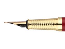 Pluma y estuche belius soiree color art deco granate y dorado tinta azul caja de diseño