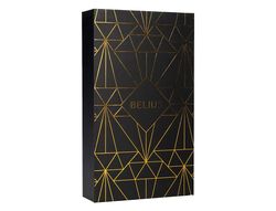 Pluma y estuche belius soiree color art deco negro y dorado tinta azul caja de diseño