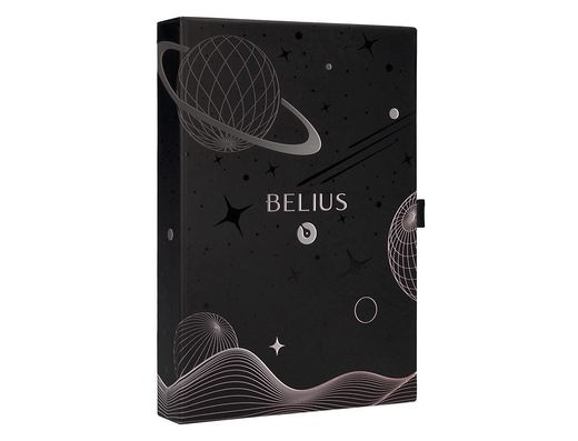 Pluma y funda de similpiel belius space b color minimalista negro tinta azul caja de diseño