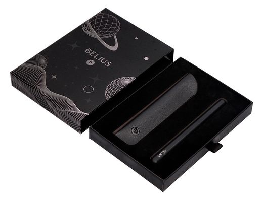 Pluma y funda de similpiel belius space b color minimalista negro tinta azul caja de diseño