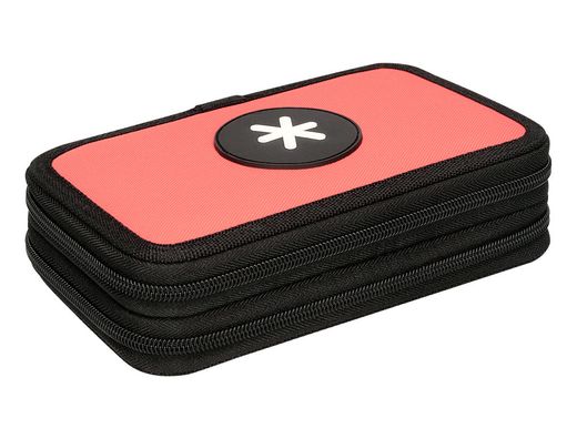Plumier escolar antartik doble color coral 28 piezas