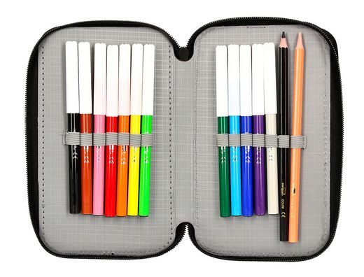 Plumier escolar antartik doble color coral 28 piezas