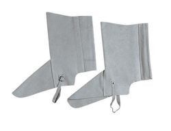 Polaina para soldador faru cuero al cromo ajustable con velcro y hebilla 40 cm