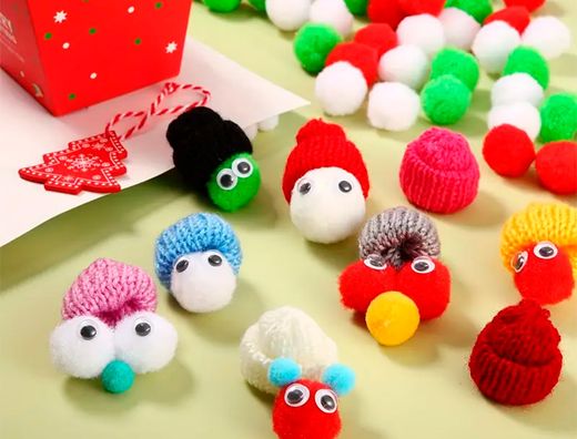 Pompones de colores liderpapel 1 cm tonalidades calidas bolsa con 120 unidades