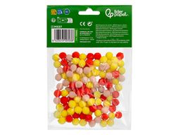 Pompones de colores liderpapel 1 cm tonalidades calidas bolsa con 120 unidades