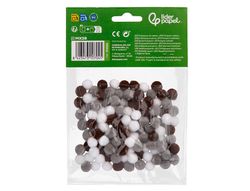 Pompones de colores liderpapel 1 cm tonalidades neutras bolsa con 120 unidades