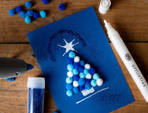 Pompones de colores liderpapel 1,5 cm tonalidades azules bolsa con 80 unidades