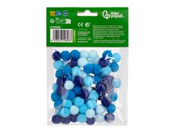 Pompones de colores liderpapel 1,5 cm tonalidades azules bolsa con 80 unidades