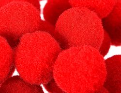 Pompones de colores liderpapel 1,5 cm tonalidades rojas bolsa con 80 unidades